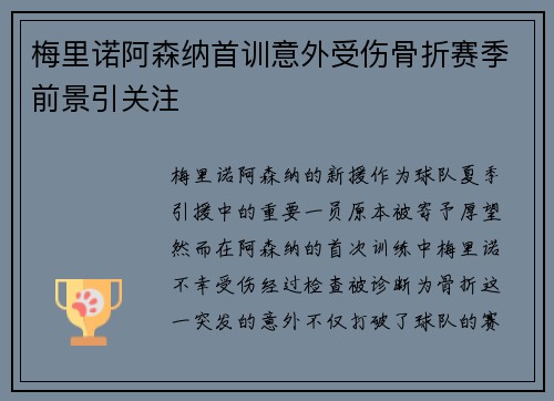 梅里诺阿森纳首训意外受伤骨折赛季前景引关注